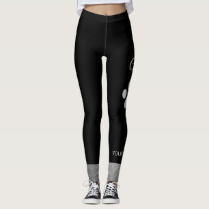 Silver Dog Paw auf schwarzem Hintergrund Leggings