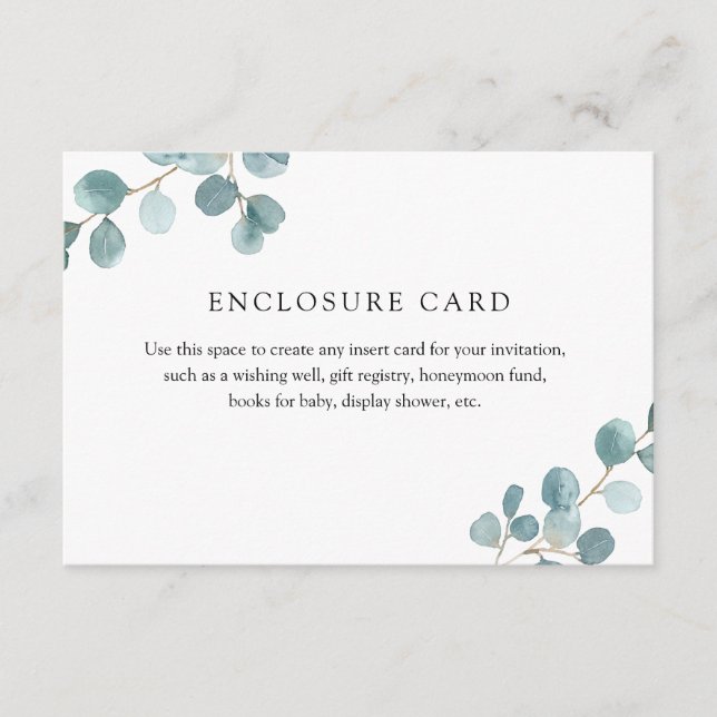 Silver Dollar Eukalyptus-Einschließungskarte Begleitkarte (Vorderseite)