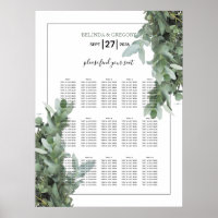 Silver Dollar Eukalyptus Wedding Chart