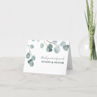Silver Dollar Eukalyptus Wedding Dankeskarte