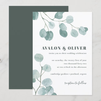 Silver Dollar Eukalyptus Wedding Einladung
