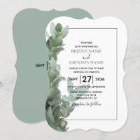 Silver Dollar Eukalyptus Wedding Einladungen