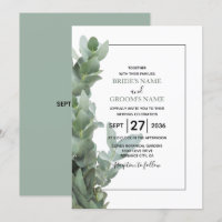 Silver Dollar Eukalyptus Wedding Einladungen