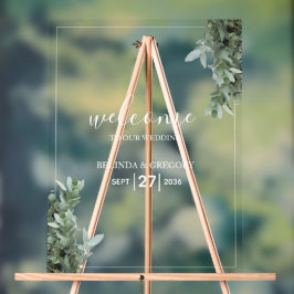 Silver Dollar Eukalyptus Wedding Welcome Sign Acrylschild