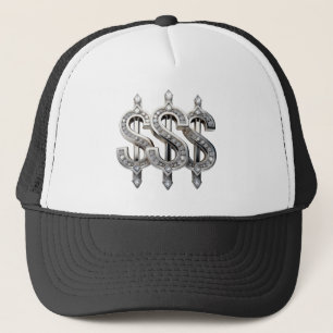 Silver Dollar Zeichen Drippin' with Ice Truckerkappe