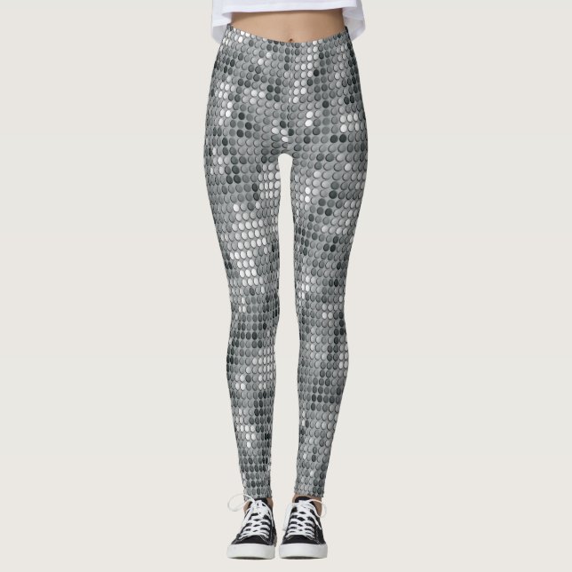 Silver Dots Disco Leggings (Vorderseite)