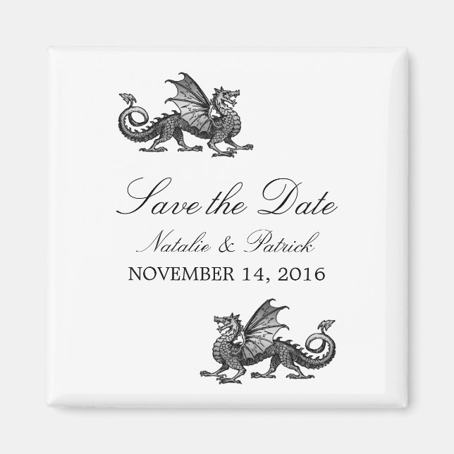 Silver Dragon Save the Date Magnet (Vorne)