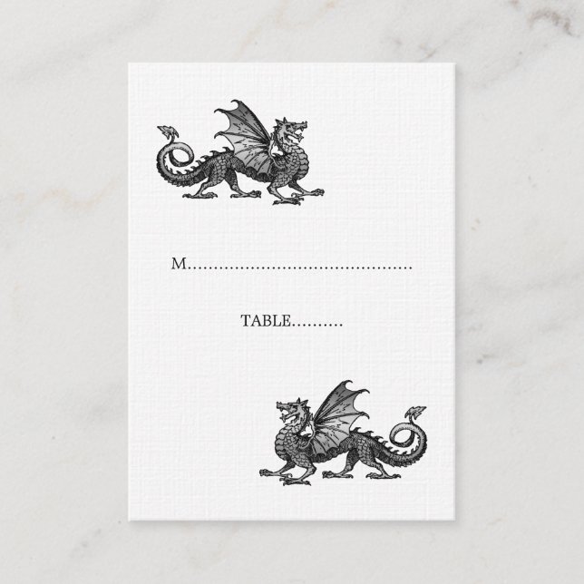 Silver Dragon Wedding Platzkarte (Vorderseite)
