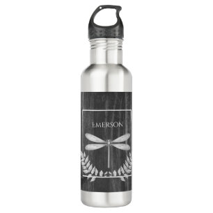 Silver Dragonfly Rustikal Personalisiert Edelstahlflasche