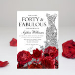 Silver Dress Gown Rote Rosen 40. Geburtstag Party Einladung<br><div class="desc">Silver Dress Gown Rote Rosen 40. Geburtstag Party - 40 und fabelhafte Einladung Siehe Matching Sammlung in Nest und Nest Store Vielen Dank</div>