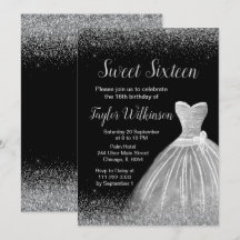 Silver Dress Imitate Glitzer Sweet 16 Geburtstag
