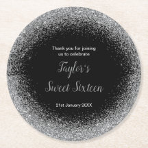 Silver Dress Imitate Glitzer Sweet 16 Geburtstag