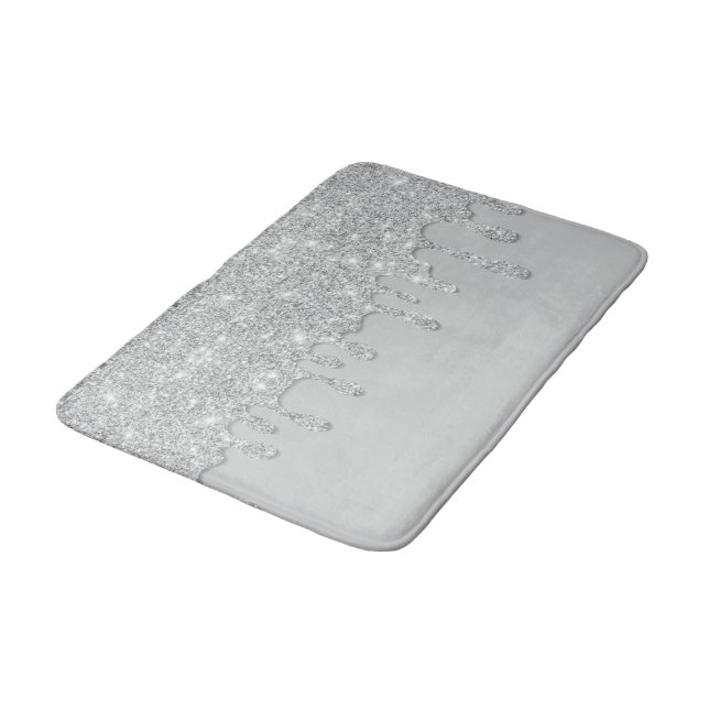 Silver Driving Glitzer Bath Mat Badematte (Schrägansicht)