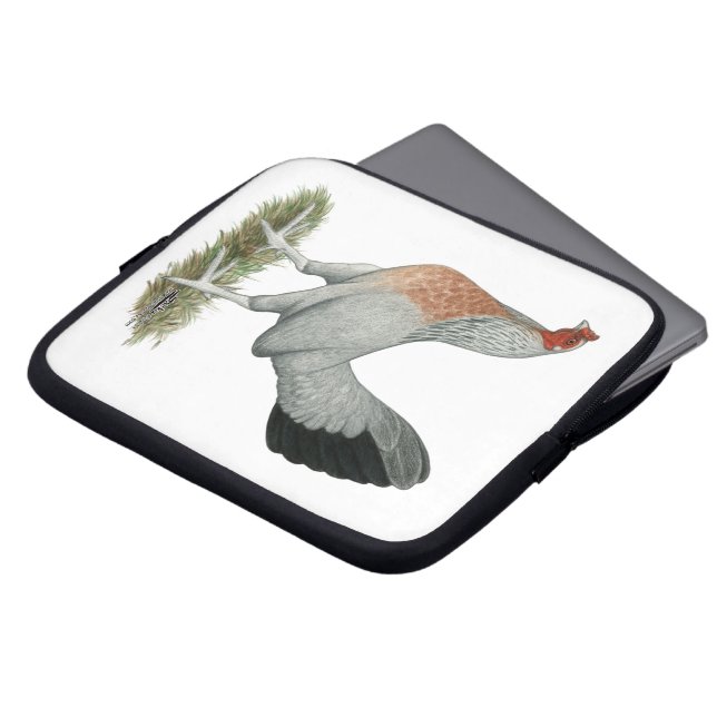 Silver Duckwing Game Hen Laptopschutzhülle (Vorne Oben)