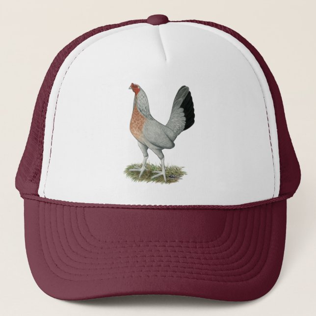 Silver Duckwing Game Hen Truckerkappe (Vorderseite)