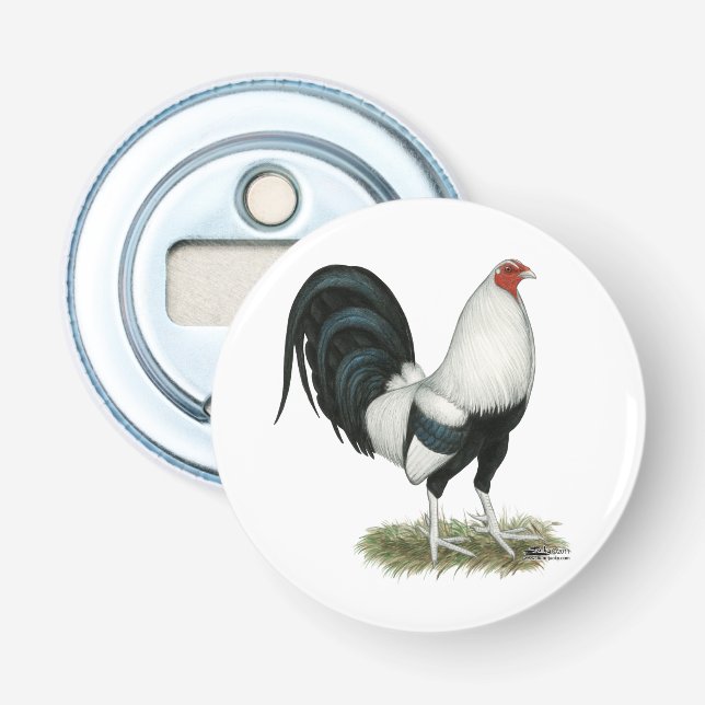 Silver Duckwing Gamecock Flaschenöffner (Vorderseite)