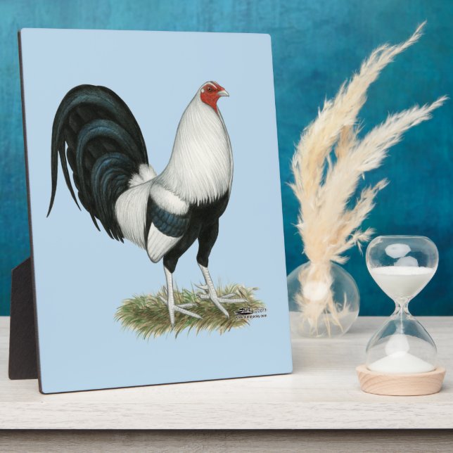 Silver Duckwing Gamecock Fotoplatte (Seite)