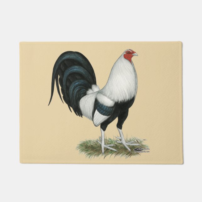 Silver Duckwing Gamecock Fußmatte (Vorderseite)