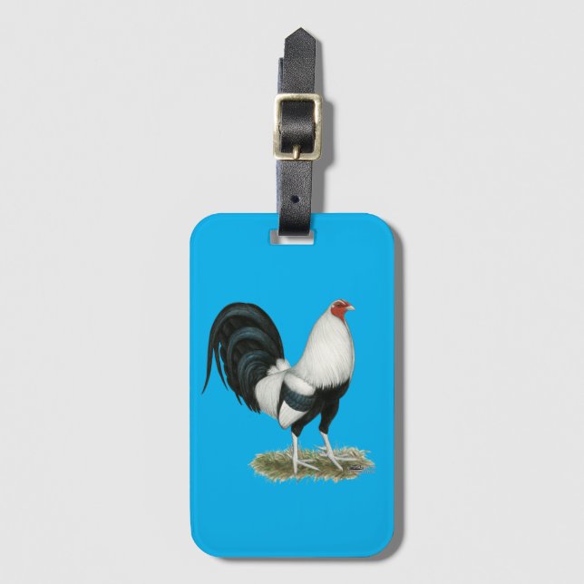 Silver Duckwing Gamecock Gepäckanhänger (Vorderseite Vertikal)