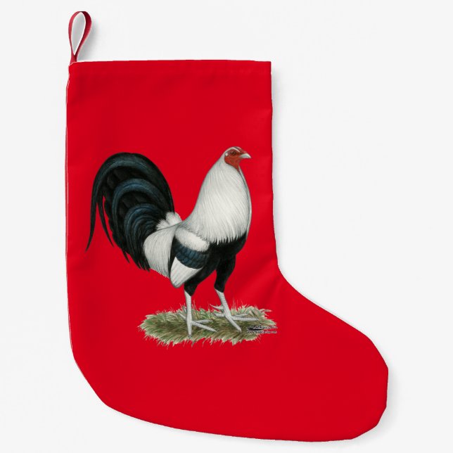 Silver Duckwing Gamecock Kleiner Weihnachtsstrumpf (Vorderseite)