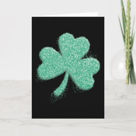Silver Dust Glitzer Klee Leaf St. Patrick's Day Karte