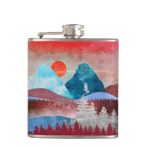 Silver Eagle Landschaft Flachmann