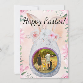 Silver Easter Egg with photo Einladung