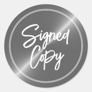 Silver Effect, Autor's "Signed Copy" Book Signing Runder Aufkleber