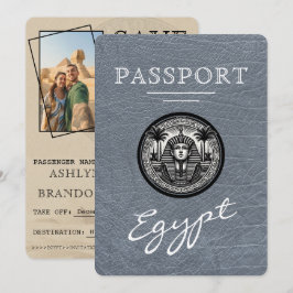 Silver Egypt Passport Wedding Save the Date