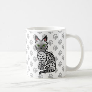 Silver Egyptian Mau Niedlich Cartoon Cat Illustrat Kaffeetasse