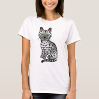 Silver Egyptian Mau Niedlich Cartoon Cat Illustrat