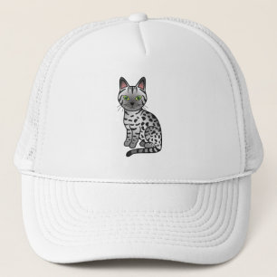 Silver Egyptian Mau Niedlich Cartoon Cat Illustrat Truckerkappe