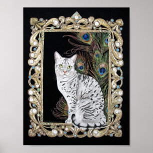 Silver Egyptian Mau Poster
