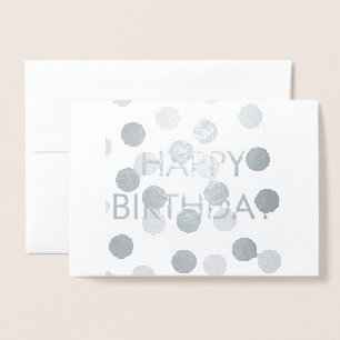 SILVER EINFACHER MINIMATEXT Happy Geburt Day CARD Folienkarte