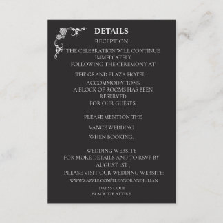 Silver Elegance Collection Wedding Details Card Begleitkarte