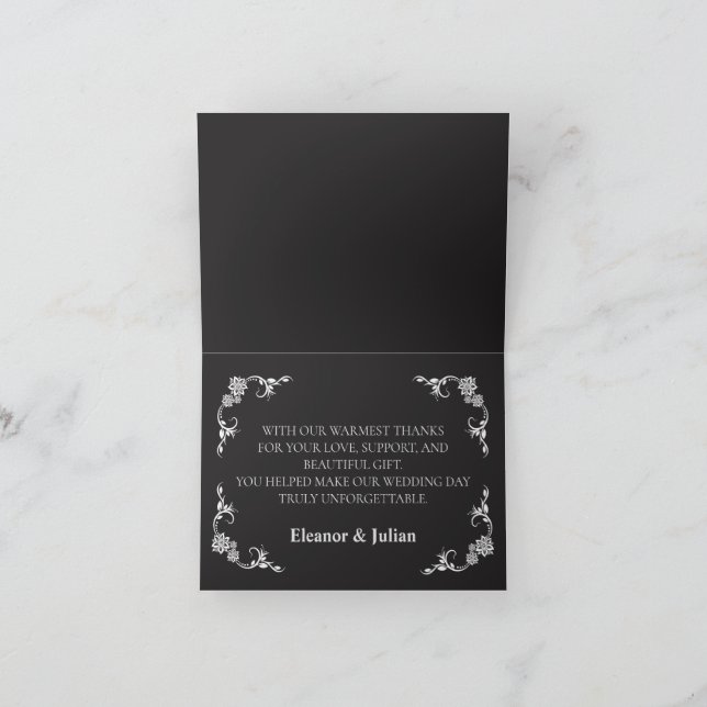 Silver Elegance Collection Wedding Folded  Dankeskarte (Innenseite)