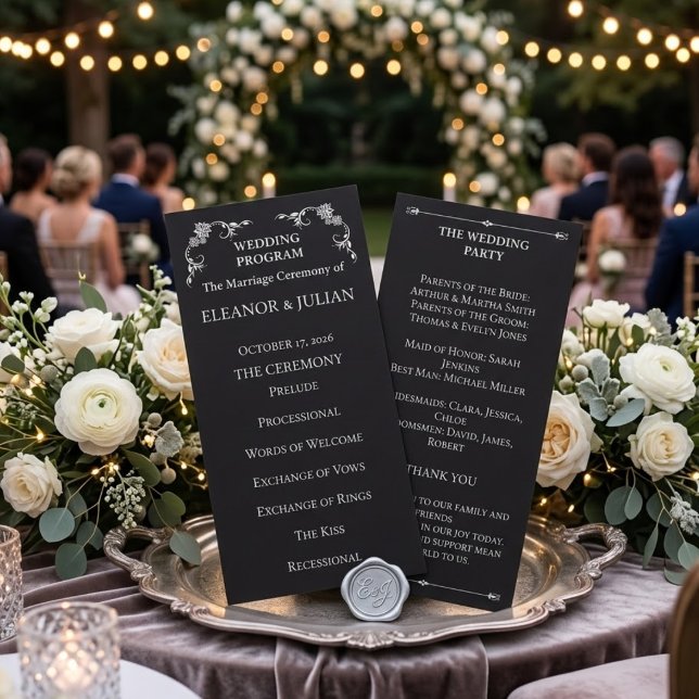 Silver Elegance Collection Wedding Program Rack Programm (Von Creator hochgeladen)