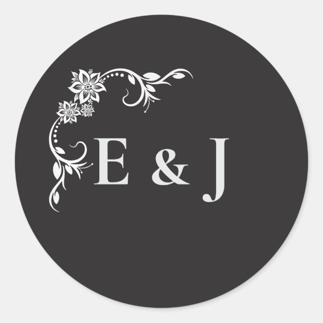 Silver Elegance Collection Wedding Round Sticker (Vorderseite)