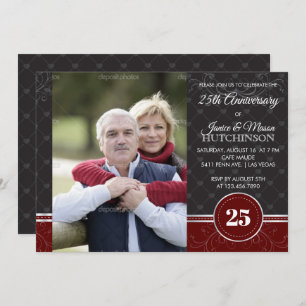 Silver Elegance Einladung zum 25. Hochzeitstag