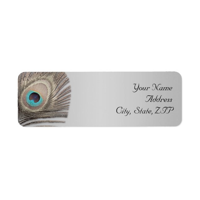 Silver Elegance Peacock-Rücksendeadresse (Vorne)