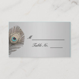 Silver Elegance Peacock Wedding Platzkarte