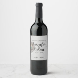 Silver Elegance Pfauen Weinkarte Weinetikett