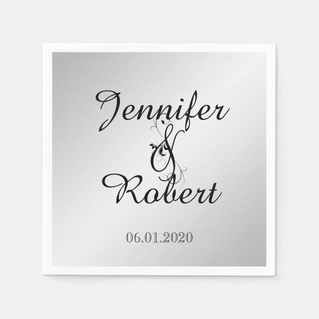 Silver Elegance Wedding Napkin Serviette (Vorderseite)