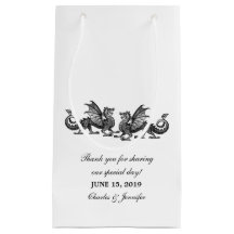 Silver Elegant Dragons Wedding Gift Bag
