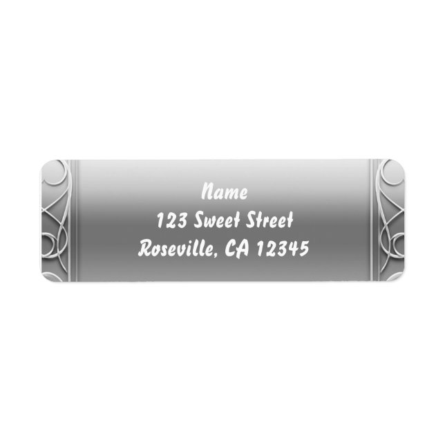Silver Elegant Modern Wedding Address Labels (Vorne)