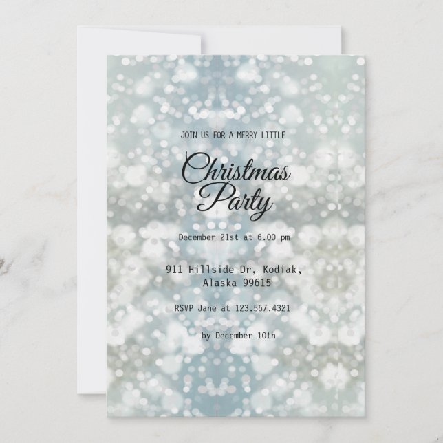Silver Elegant Simple Modern Christmas Party Inv Einladung (Vorderseite)