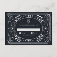 Silver Elegant Tarot Card Wedding RSVP