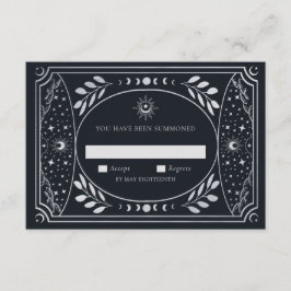 Silver Elegant Tarot Card Wedding RSVP Begleitkarte