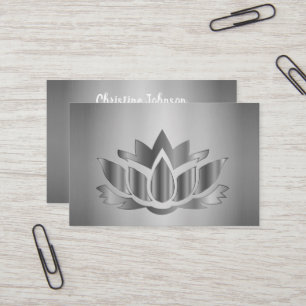 Silver elegante Mandala Visitenkarte
