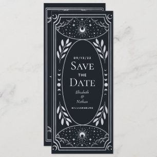 Silver Elegante Mystical Tarot Card Save the Date Einladung